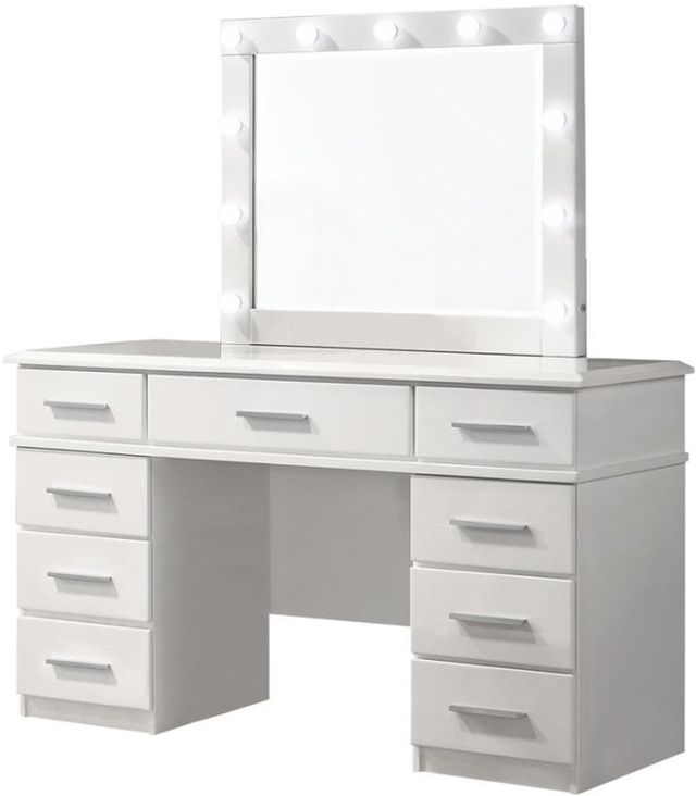Coaster® Felicity 2-Piece Glossy White Vanity Desk Set-0