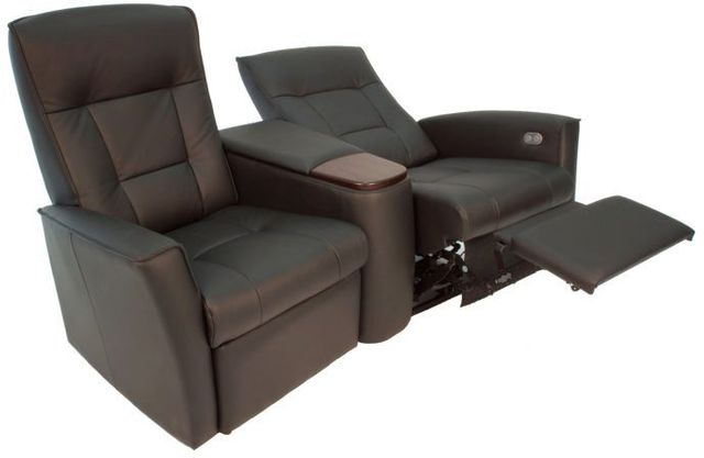 Fjords® Relax Brown Reclining Console Loveseat