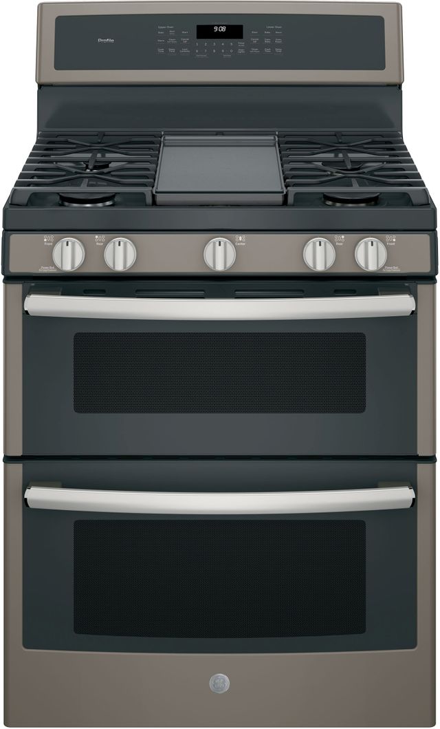 GE Profile™ 30" Slate Free Standing Gas Double Oven Convection Range 2