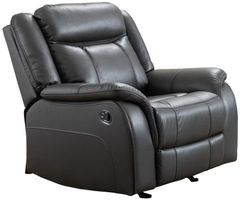 Fauteuil Paxton berçant inclinable revêtu de leather gel gris - Mazin Furniture