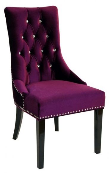 Armen Living Carlyle Purple Side Chair