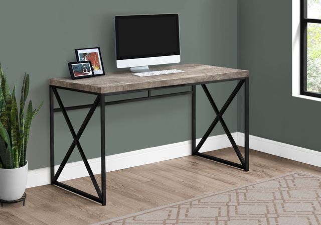Monarch Specialties Inc. Taupe Reclaimed Wood 48" Computer Desk 2