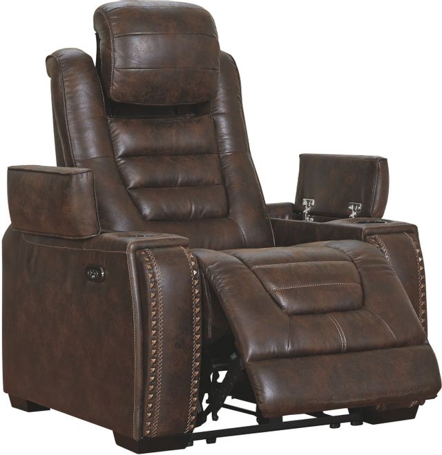 Signature Design by Ashley® Game Zone Bark Power Recliner with Adjustable Headrest 2