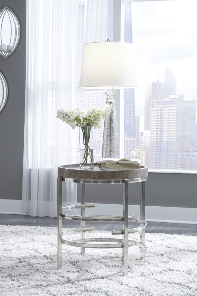 Signature Design by Ashley® Zinelli Gray Round End Table-2