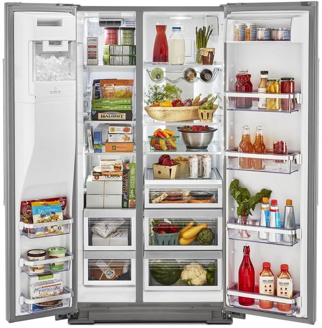Réfrigérateur côte-à-côte de 36 po KitchenAid® de 24,8 pi³ - Acier inoxydable résistant aux traces de doigts 5
