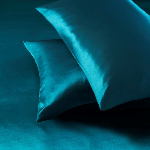 Olliix by Madison Park Essentials Teal 2 Pack of Standard Satin Pillowcases