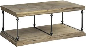 Crestview Collection La Salle Natural Cocktail Table with Black Frame
