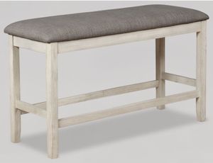 Crown Mark Nina Chalk Grey/White Counter Height Dining Bench