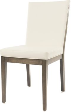 Chaise d'appoint en tissu brun foncé/blanc cassé VieBois®