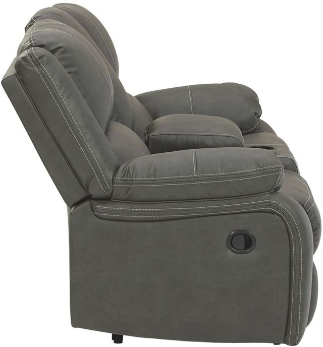 Signature Design by Ashley® Calderwell Gray Reclining Loveseat with Console 4