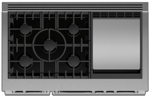 Fisher & Paykel Series 9 48" Stainless Steel Pro Style Dual Fuel Range 1