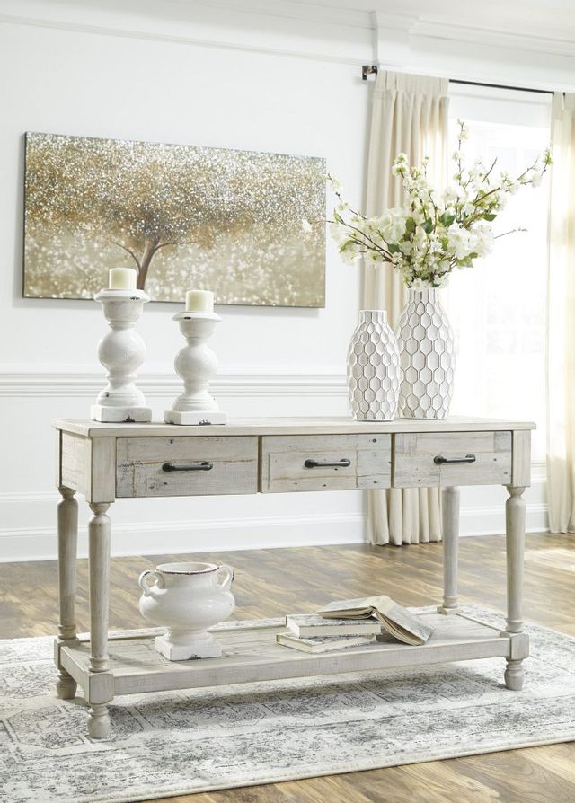 Signature Design by Ashley® Shawnalore Whitewash Sofa Table 1