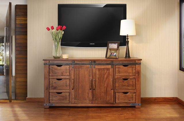 International Furniture Direct Parota Brown 60" Stackable TV Stand-1