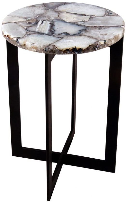 Moe's Home Collection Blanca White Agate Accent Table
