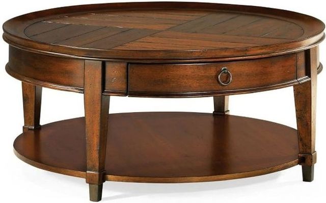 Hammary Sunset Valley Brown Round Cocktail Table-0