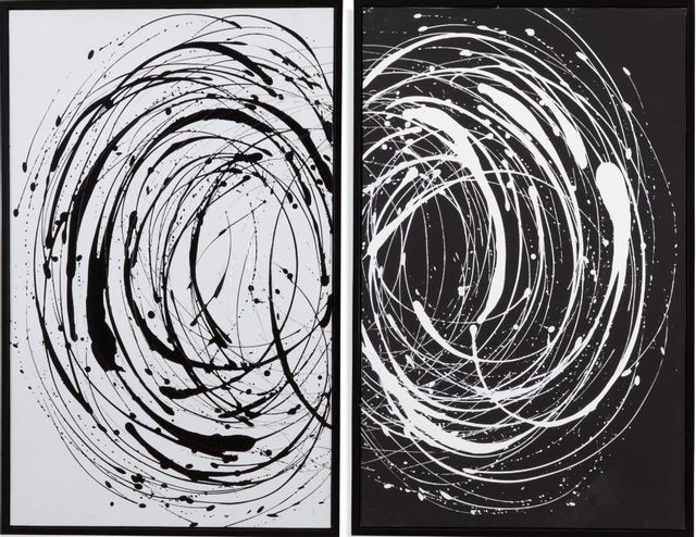 Bassett Mirror Dobra 2-Piece Black/White Wall Art-0
