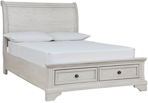 Mill Street® Antique White Full Sleigh Storage Bed