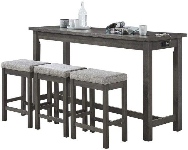 Homelegance® Connected 4-Piece Gray Counter Height Dining Set