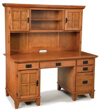 homestyles® Lloyd Brown Pedestal Desk with Hutch