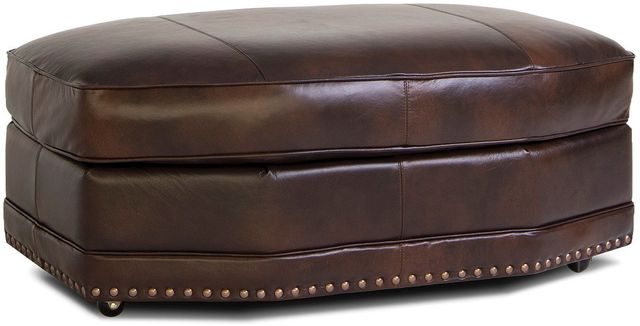 Smith Brothers 393 Collection Leather Angular Ottoman