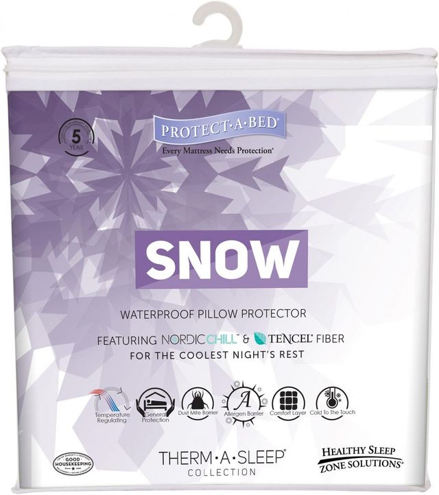 Protect-A-Bed® Therm-A-Sleep White Snow Waterproof Queen Pillow Protector 32