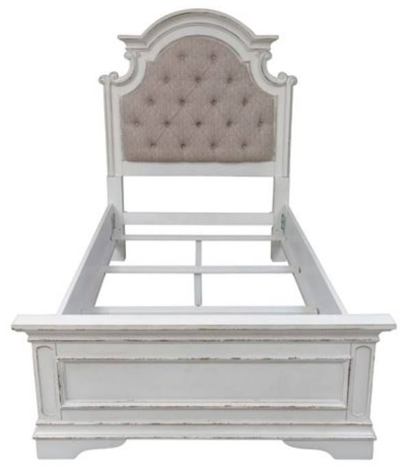 Liberty Magnolia Manor Antique White Youth Twin Upholstered Bed 1