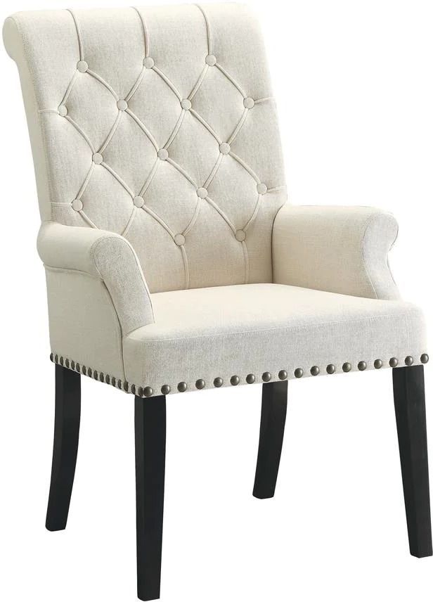 Coaster® Mapleton Cream Upholstered Dining Arm Chair