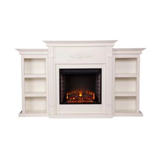 Richwood White Traditional Ent Console with Firebox Insert