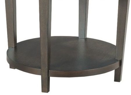 Hammary® Urbana Dark Oak Round End Table with Glass Top Insert-1