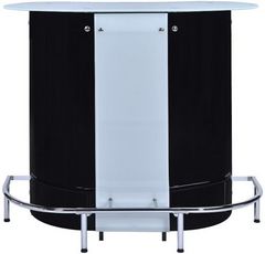 Coaster® Lacewing Glossy Black/White 1-Shelf Bar Unit