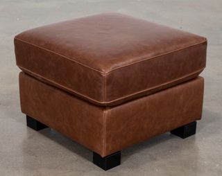 Furniture Source International Chestnut All Leather Ottoman