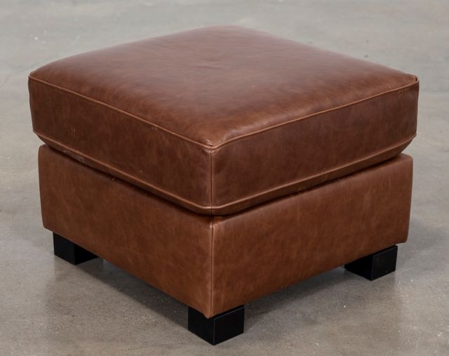 Furniture Source International Chestnut All Leather Ottoman-0