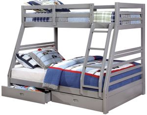 Furniture of America® California III Gray Twin/Full Bunk Bed