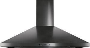 GE® 36" Wall Mount Pyramid Chimney Hood-Black Stainless