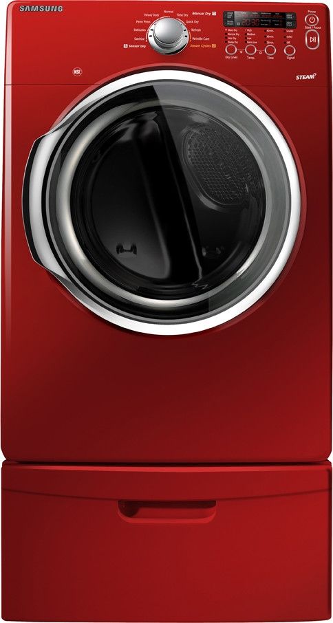 Samsung 7.3 Cu. Ft. Tango Red Electric Steam Dryer 1