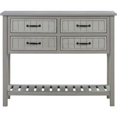 Crestview Collection Grey Four Drawer Console Table Wood