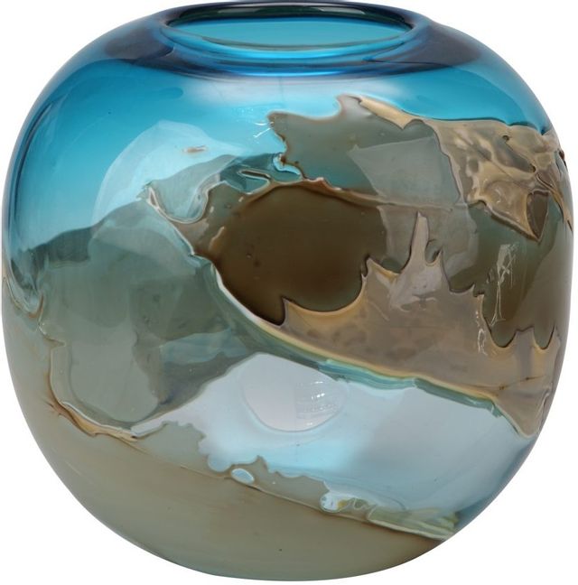 Moe's Home Collection Mystic Blue Brown and Blue Globe Vase