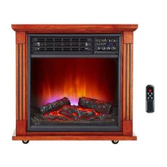 Haier Fireplace Infrared Zone Heater with Dark Oak Finish