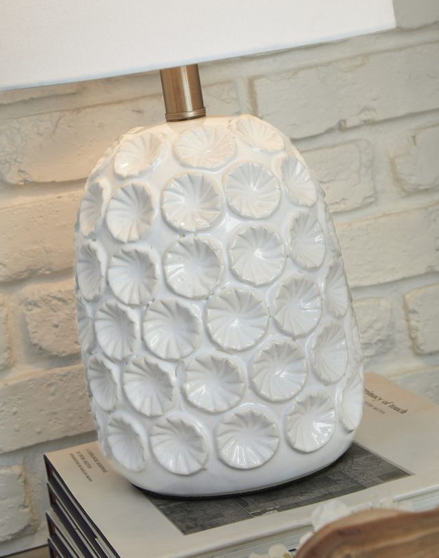 Signature Design by Ashley® Moorbank White Ceramic Table Lamp 1