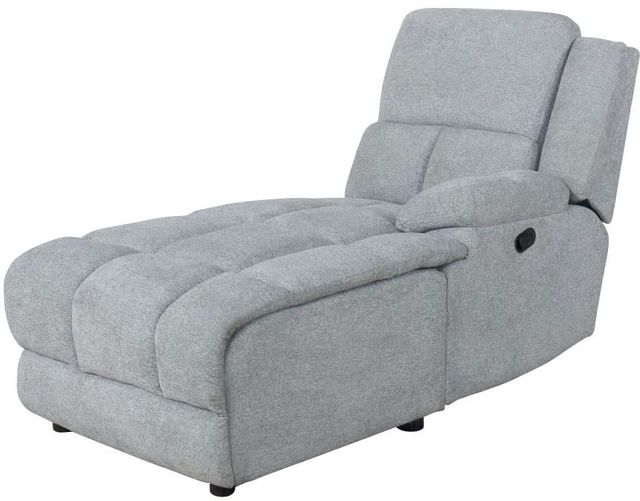 Coaster® 3-Piece Light Gray Reclining Sectional with Chaise 4