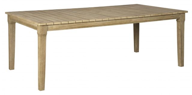 Signature Design by Ashley® Clare View Beige Outdoor Dining Table with Umbrella Option