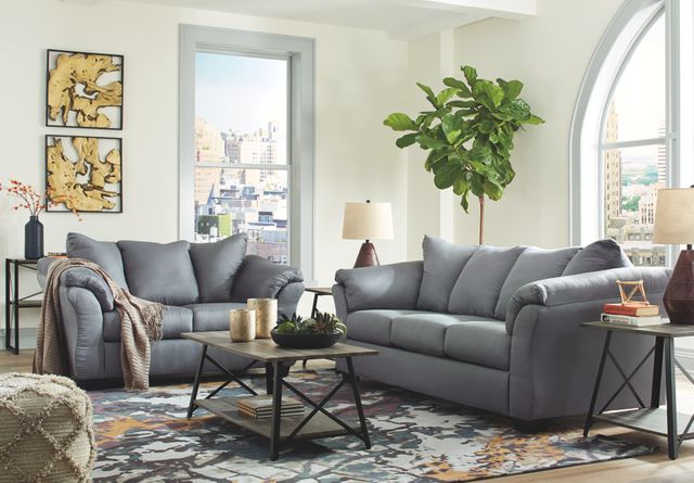Signature Design by Ashley® Darcy Steel Sofa and Loveseat Set 4