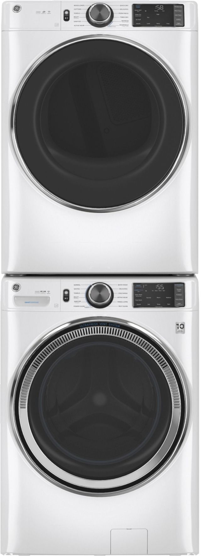 GE® White Front Load Laundry Pair 5