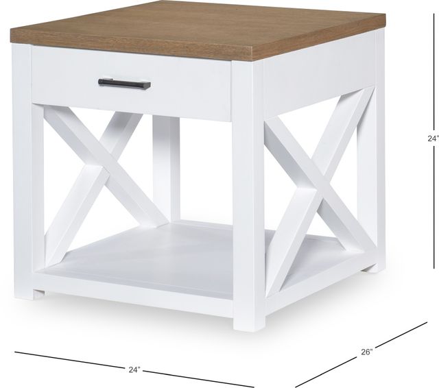 Legacy Classic Franklin Harvest Oak End Table with Natural White Painted Base-1