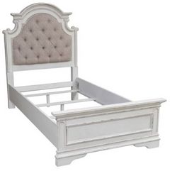 Liberty Magnolia Manor Antique White Youth Twin Upholstered Bed