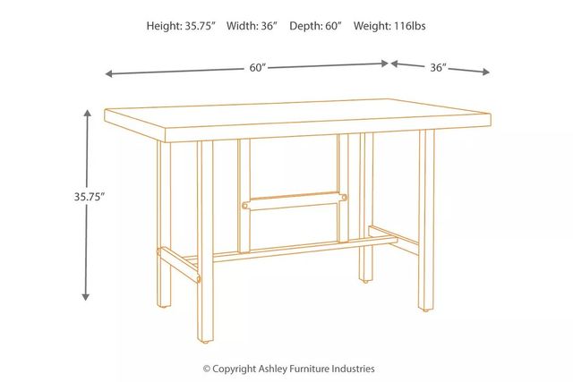 Signature Design by Ashley® Kavara Medium Brown Counter Height Dining Table 9