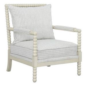 Coast2Coast Home™ Jasmine Aged White/Stripes Accent Chair