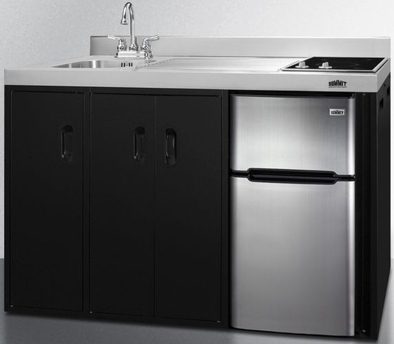 Summit® 54" Black and Stainless Steel All-In-One Kitchenette 2