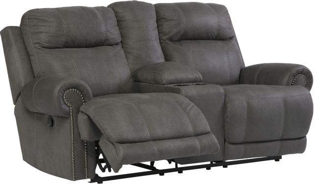 Signature Design by Ashley® Austere Gray Double Reclining Loveseat 1