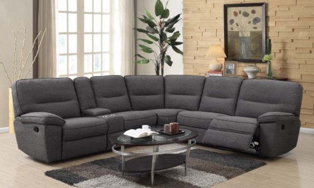 Emerald Home® Alberta 6-Piece Charcoal Gray Modular Reclining Sectional ...